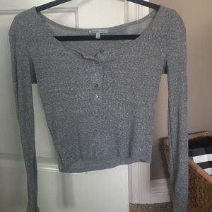 Charlotte Russe long- sleeved crop top