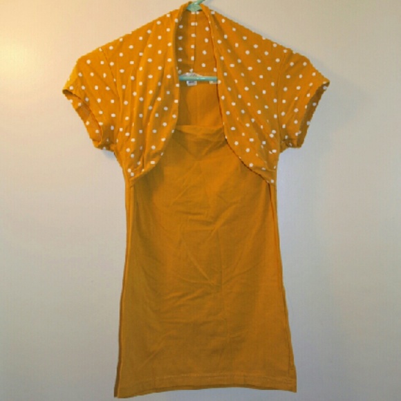 Polka Dotted Mock Bolero Top