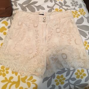 Cream Lace Shorts