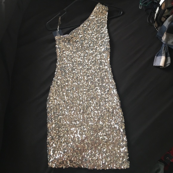 silver sequin dress