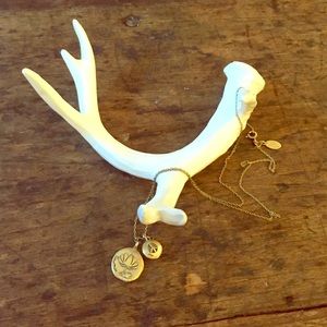 Satya Gold Lotus Petal and Peace Sign Necklace