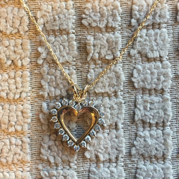 14K Diamond Heart Pendant with chain