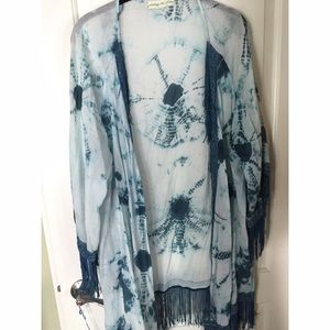 Urban Outfitters Tie Dye Kimono w/ Fringe