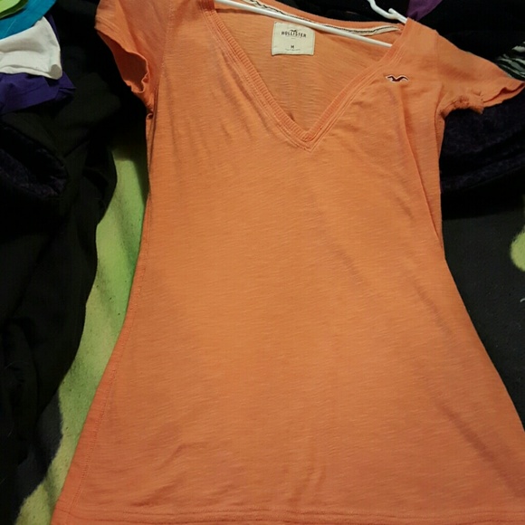 Orange hollister v neck
