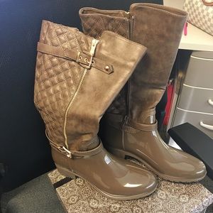 Top Moda women's rainy-6 Vegan Leather Buckle Boot