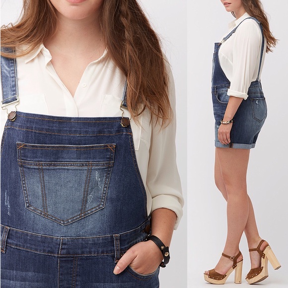 💔Sold Out! HP Lane Bryant Denim Overall Shorts - Picture 3 of 3