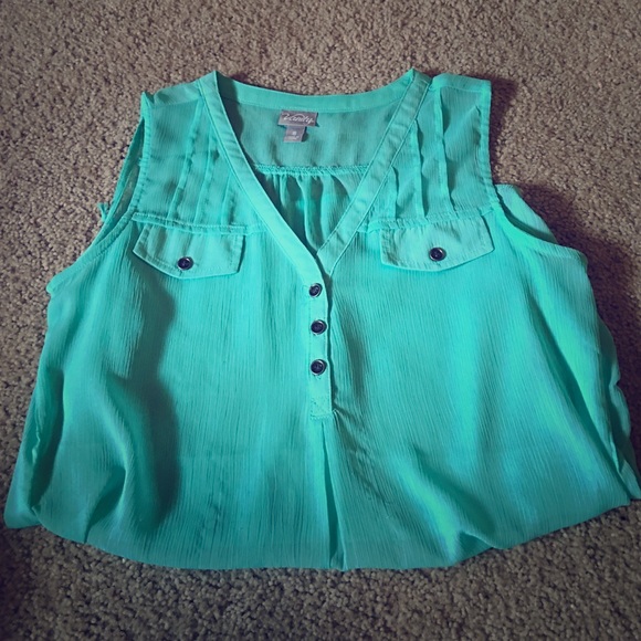 Cute Blue Sheer Top