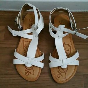 white sandals...