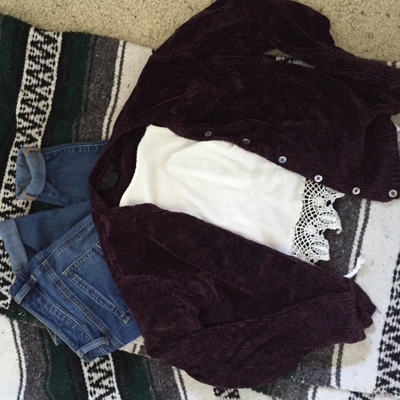 Dark purple velvety sweater