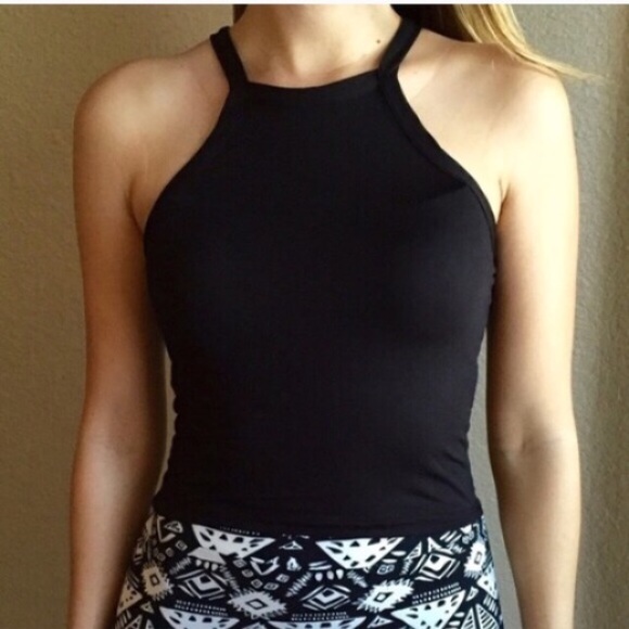 Tops - Black High Neck Crop Top (LAST MEDIUM!)