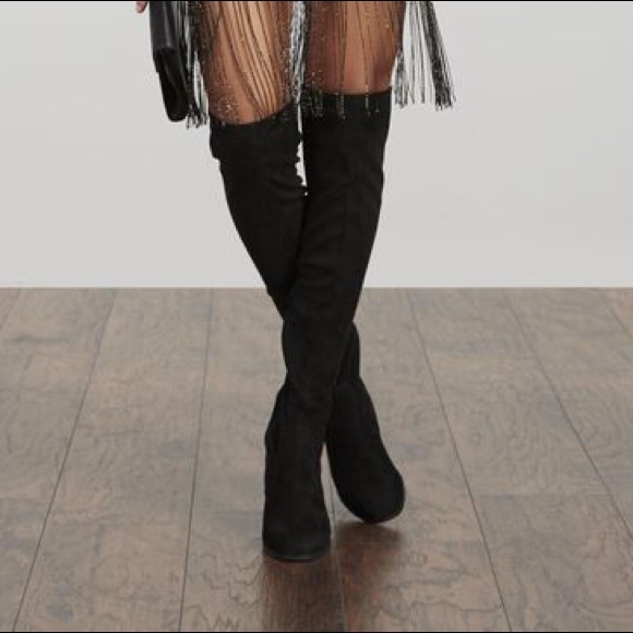 Thigh High Faux Suede Boots