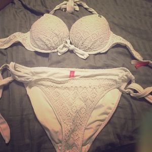 White netted victoria secret bathing suit