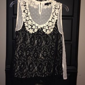 Cute lace and sheer top