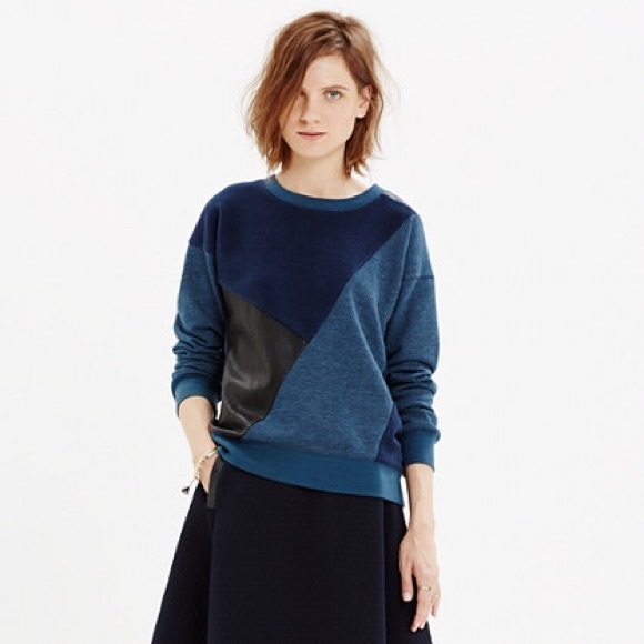 madewell patchmix sweatshirt