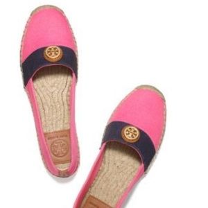 Tory Burch Beacher Espadrilles in Pink and Navy