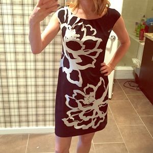 Black dress with flower pattern