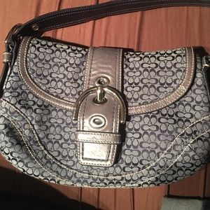 Authentic Med Navy Blue Coach Purse