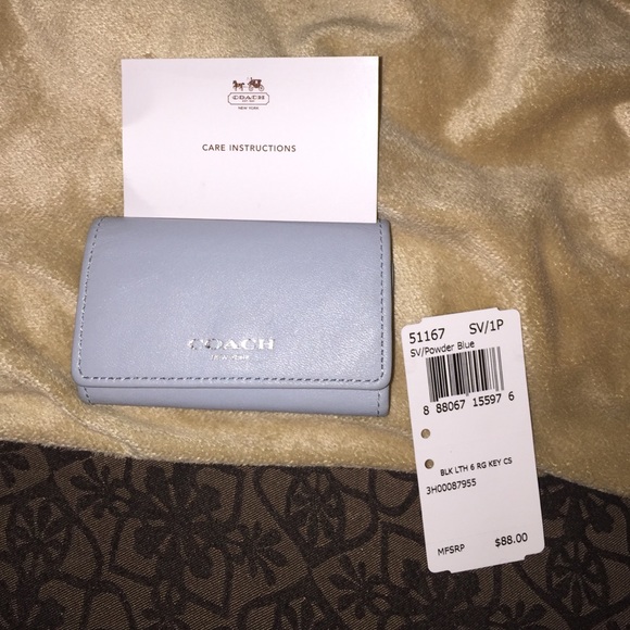 Coach Accessories - Powder blue , 6 ring coach key case