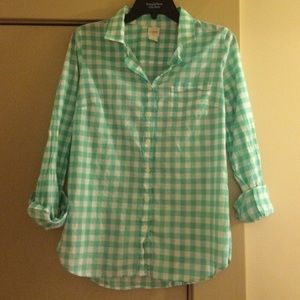 J Crew gingham "the perfect shirt"
