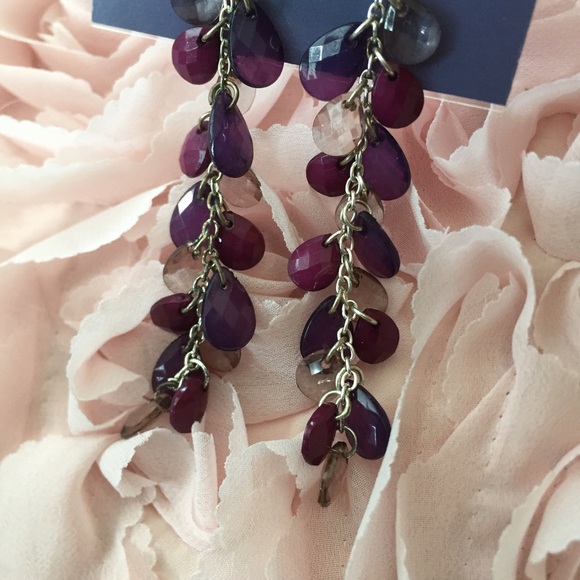 Purple Gem Dangling Earrings