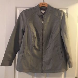Gray faux leather jacket