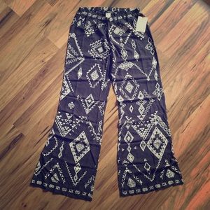 Tribal Print Wide Leg Pants