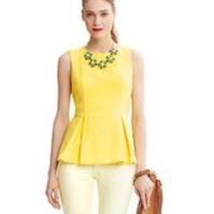 Yellow Banana Republic Peplum Top