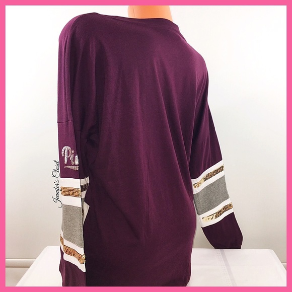 🎉2x HP•Victoria's Secret PINK• Bling varsity crew - Picture 4 of 4