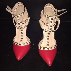 Red Hot Rockstuds Heels