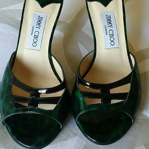 Jimmy Choo Jade Green Slide Sandals
