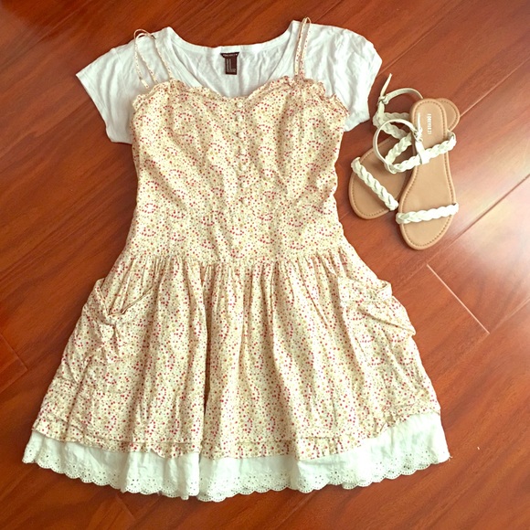 Mango floral spaghetti strap dress