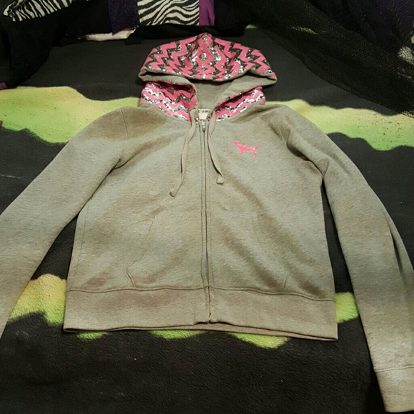 Victorias Secret Pink bling full zip hoodie