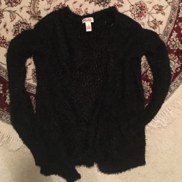 Black Fuzzy Soft Cardigan