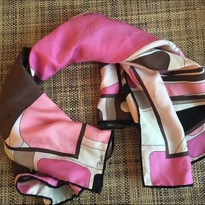 Emilio Pucci Silk Printed Scarf, Pink