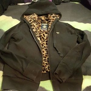 Victorias Secret Pink black and gold bling jacket