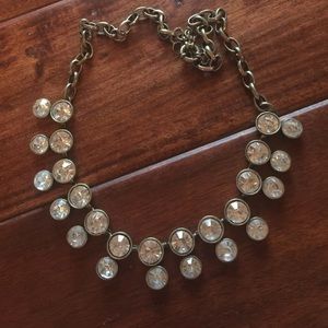Clear round stone necklace