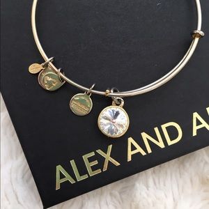 Alex and Ani April Birthstone Charm Gold Bangle