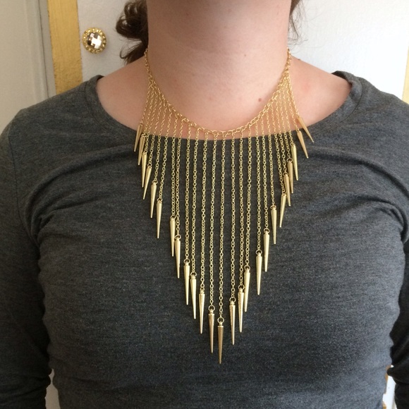 Gold Spike Necklace - Picture 3 of 4