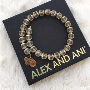 Alex & Ani Crystal Bead Gold Bangle