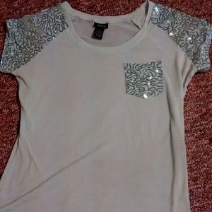 Mint Green Sparkly Sleeved Shirt