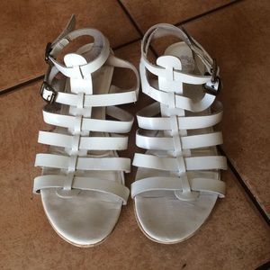 White Gladiator Sandals 37