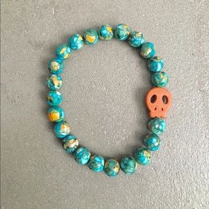 Turquoise Skull Beaded Bracelet