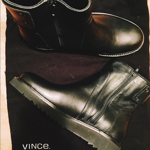 Vince Camuto black leather boots
