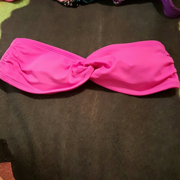 Pink twisted swim top