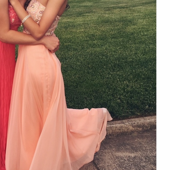 Sherri Hill Peach Prom Dress
