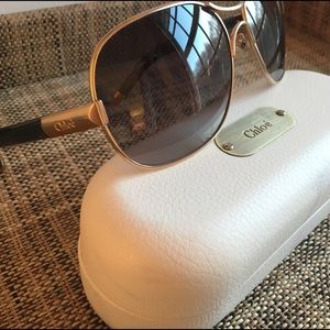 Chloe Aviators, Gold Frame