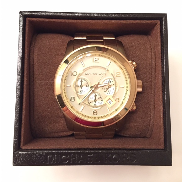 Michael Kors Runway oversized gold watch