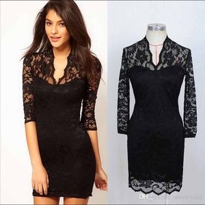 Asks V-Neck Lace Dress