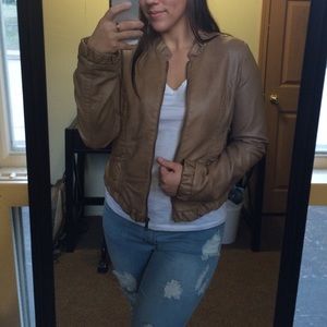 Wet Seal Tan Leather Jacket