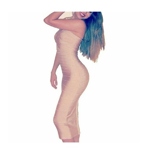 Bodycon under the knee straples dress